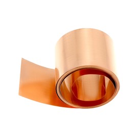 QWORK QWORK 0.1mm Copper Sheet Roll, 99.9% Pure Copper Metal Sheet Foil - 5M x 5cm x 0.1mm (16.5' x 2" x 0.004")