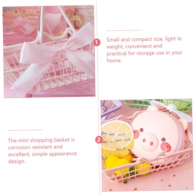 2pcs Shopping Basket Little Basket with Handle Fall Mini Shopping