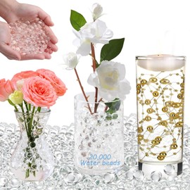 20000pcs Water Beads, Water Gel Jelly Beads, Transparent Non-Toxic Water Beads for Vases & Decorations 100g Lightweight Gel Balls for Weddings, Home, Spa