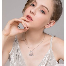 Regalos para hermanas, collar de plata de ley 925 con colgante de corazón grabado Always My Sister Forever My Friend, joyería infinita de corazón para hermana regalos de cumpleaños de hermana, Plata