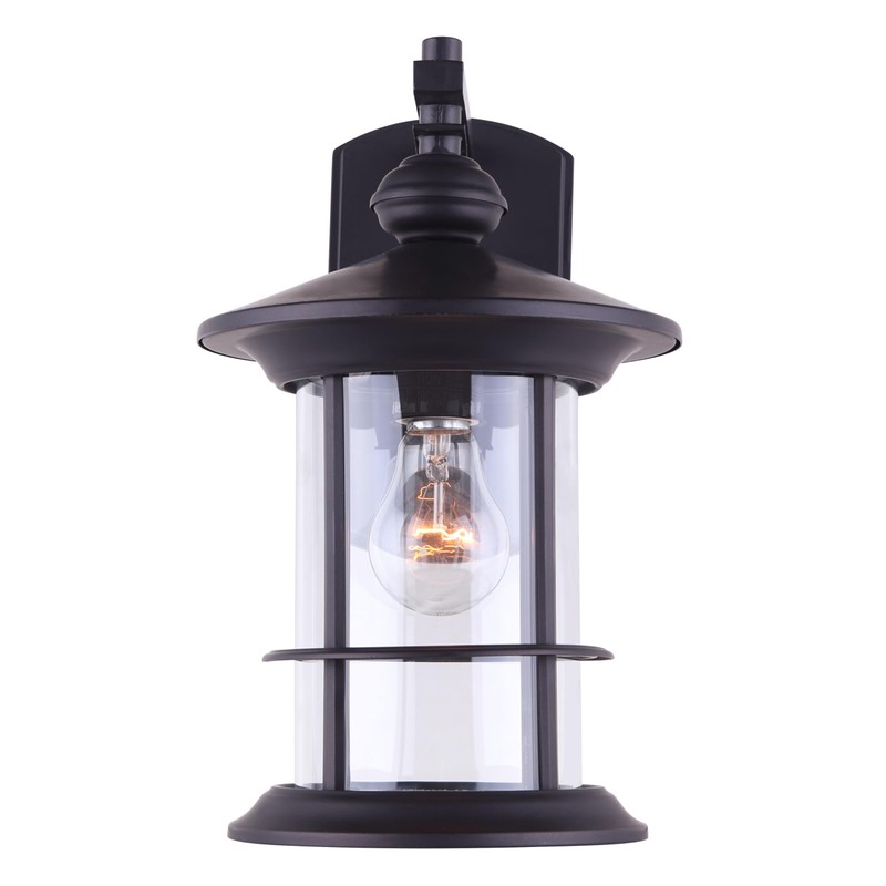 Canarm Treehouse 1-Light Outdoor Lantern, Bronze Finish Wall Mount with