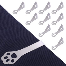 Youery Tablecloth Holder for Thick Table Tops, Pack of 10 Cat Claws, Weatherproof Stainless Steel Table Cover Clips, Tablecloth Clips for Garden Table, Restaurant, Family Dining Table, Outdoor,