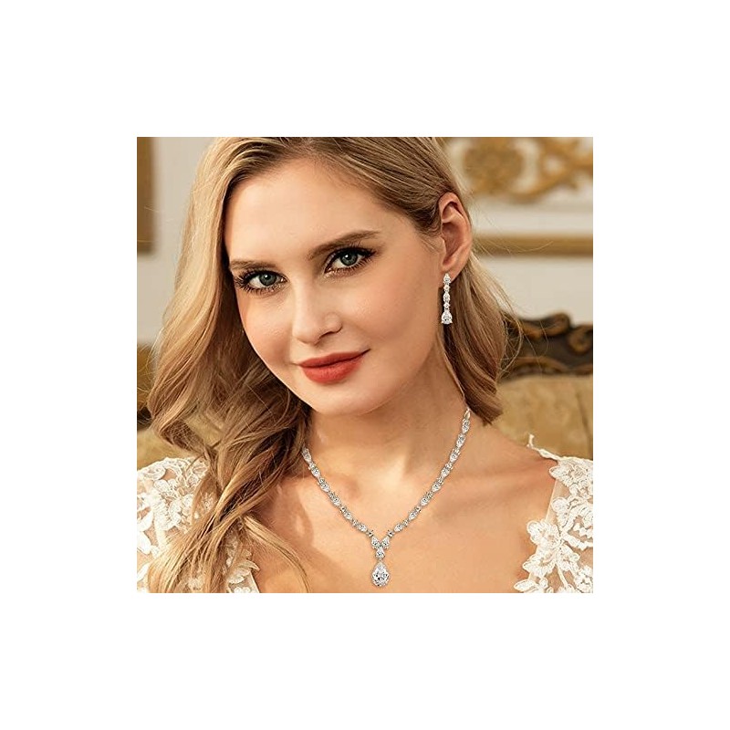 EVER FAITH Mujer Sets de Joyería Cristal Zirconia Cúbica Gota