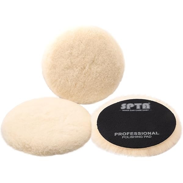 SPTA Wool Buffing Polishing Pads, 3Pcs 6 Inch (150mm) Wool