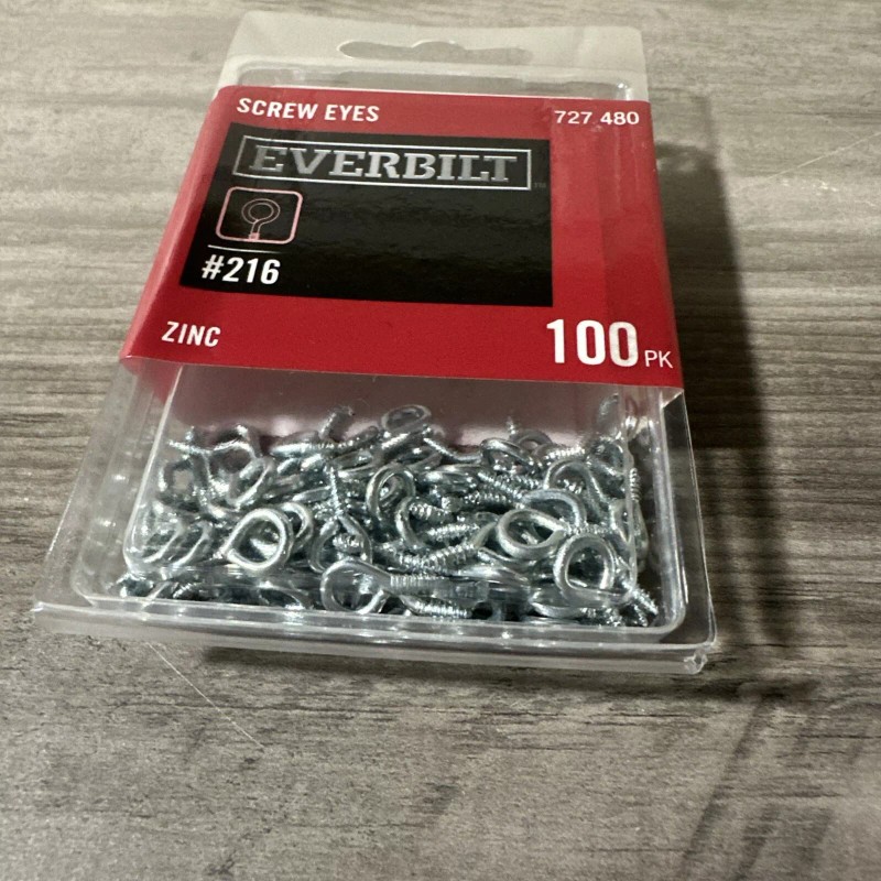 Everbilt #216 Zinc-Plated Steel Screw Eye (100-Piece per Pack)