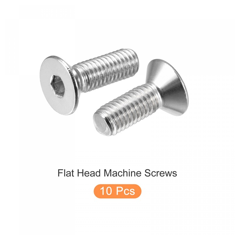 sourcing map Flat Head Countersunk Head 304 Stainless Steel Hexagon