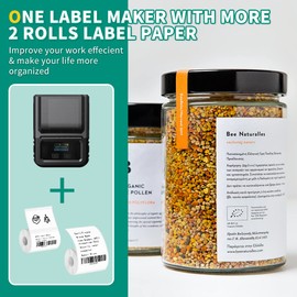 Phomemo M120 Label Maker with 3 Rolls Label Paper, Barcode Label Printer Thermal Label Printer Mini Wireless Label Maker for Retail,Office,Small Business,Compatible with Android & iOS System, Black