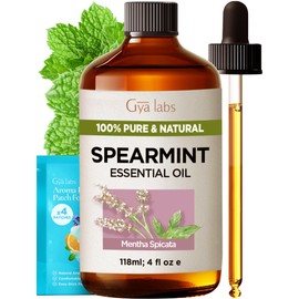 Gya Labs Spearmint Essential Oil for Facial Hair - Huge 4 Fl Oz - 100% Pure Natural Spearmint Oil for Diffuser, Skin, Massage, Aromatherapy & Candle Making Scent