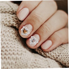 minkissy Pcs Heart Shape Nail Art Charms DIY Accessories Manicure Heart Patches Multicolored Nail Decorations Random