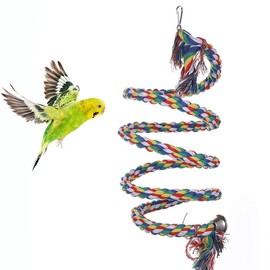 Bird Rope Swing Toy Parrot Cotton Rope Perch for Birds Parrot Parakeet Cockatiel Conure Budgie Finch