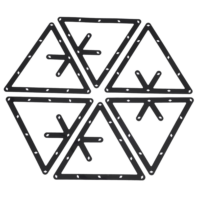 Yctze 6PcsSet Billiard Rack Set, Black Triangle Ball Holder for