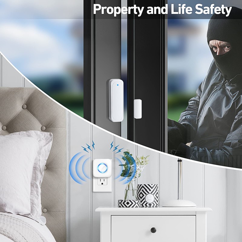 Door Chime, Satisure Wireless Door Open Contact Sensor Alarm Chime