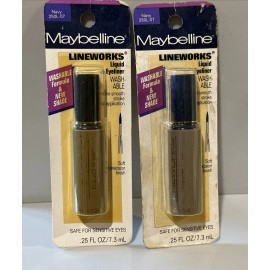 Maybelline New York 2X Maybelline LINEWORKS Washable Liquid Eyeliner Navy 250L-07  ORIGINAL Formula