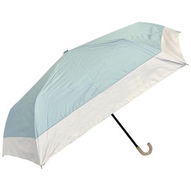 アテイン 折晴雨兼用ミニ バイカラー・レザー手元 ミント 55cm 6709