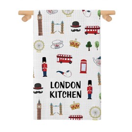 British London Kitchen Towel London Lover Towel London Souvenirs Towel London Housewarming Tea Dish Towel (LONDON KITCHEN towel 2UK)