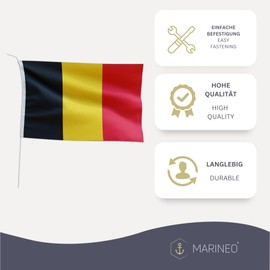 Marineo Guest Country Flag Boat Flag Guest Flag for Boat or Motorcycle – 20 x 30 cm, Belgium