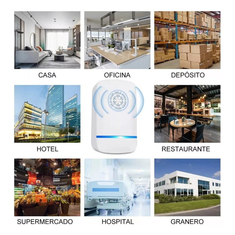 Universal Repelente Ultrasónico Eléctrico Para Mosquitos, 6 Piezas