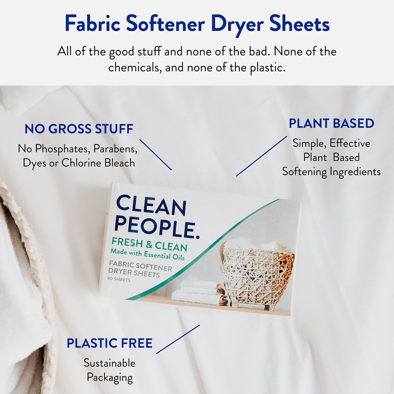 The Clean People Fabric Softener Sheets - Dryer Sheets -