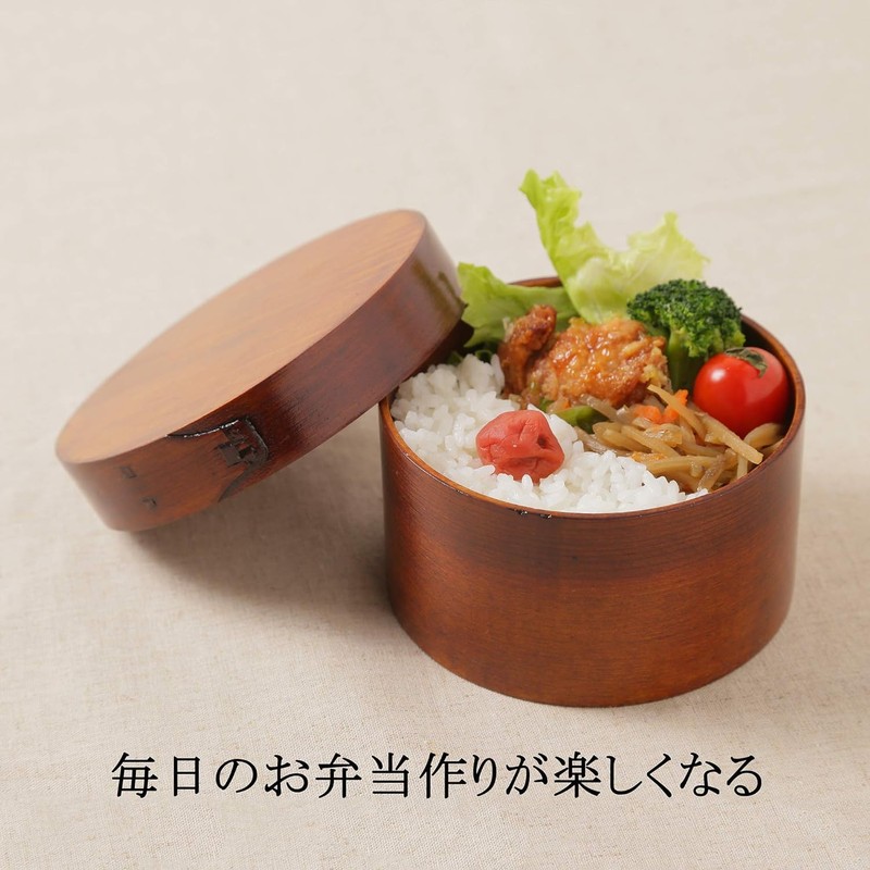 Osaka Choseido Magewappa Lunch Box, Round Shape, 1-Tier Lunch Band,