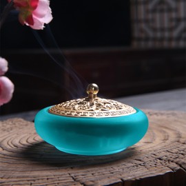 Colored Glass Complete Incense Making Kit - 16 Pcs Set with Incense Mold, Powder Incense, White Ash, Burner and More | Ideal for Yoga and Meditation | Includes Elegant Gift Box