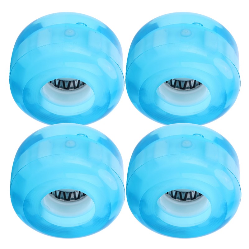 4PCs Set High Elastic PU Skateboard Flashing Wheel 52mm Professional