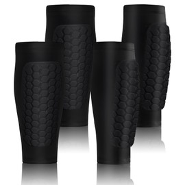 2 Pairs of Shin Pads Children's Football, Shin Pads, Football, Children, Men, Shockproof, Breathable and Non-Slip Shin Pads for Basketball, Cycling, Climbing