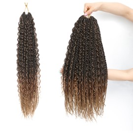 Boho Senegalese Twist Crochet Hair 8 Packs Pre Looped Goddess Island Passion Twist Crochet Braids Hair Extensions for Black Women (1B/30/27, 22inch)