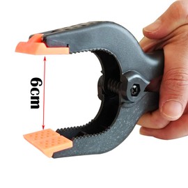 CESFONJER 4 Pcs – 6 Inch Spring Clamps,Heavy Duty Plastic Muslin Clamps for Background Muslin, Canvas, Paper, Chroma Key Screen, Heavy Duty Clip, Photo Studio and Any More.
