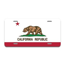 SignMission California Flag Aluminum License Plate | License Plate 12" X 6" Fits Any Car, Truck, SUV, RV, or Trailer | Made in The USA