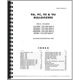 Caterpillar D9H Crawler 9A Bulldozer Attachment Parts Manual (SN# 90V1 and Up)