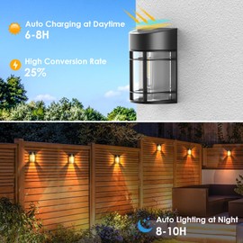 Mancra 8 Pack Solar Fence Lights, Deck Lights Solar Outdoor Lights Waterproof Patio Decor for Outside Yard Porch Driveway, 3000K