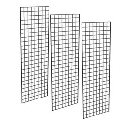 Only Hangers - Black Commercial Grade Gridwall Panels – Heavy Duty Grid Panel for Any Retail Display - Art and Trade Show Panels (2' x 5', 3)
