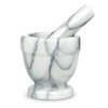 HIC Kitchen Tall Mortar and Pestle Set, Solid Carrara Marble,