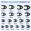 19PC Crow foot Flare Nut Wrench Set 3/8 1/2in Drive