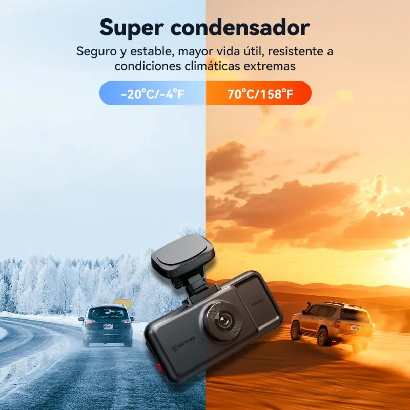 Cámara Redtiger A6 para Auto 4K Triple Cámara Wifi Pantalla