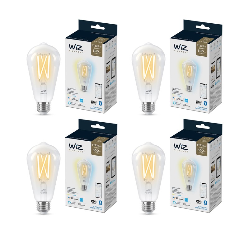 WiZ 60W ST19 Clear Tunable White- 4 Pack