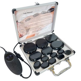14-Piece Hot Stone Massage Set, Massage kit with Temperature Regulator, Basalt Massage Stone Home Spa Thermal Therapy Relaxation