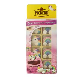 Sugar Decoration / Scatter Decoration "Sugar Unicorns + Rainbow" (Edible / 90 g - 8 Pieces) Back Decoration