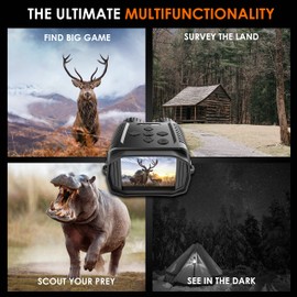 RexingUSA B1 Mini - 4K Night Vision Mini Digital Binoculars - Travel Infrared Binoculars Save Image and Video w/Viewing Screen, High-Tech Hunting Gear Card Reader + 32g Memory Card Included