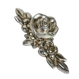 GYD Rose Flower Dresser Pull Knob Drawer Handle Antique Silver  Cabinet Pull
