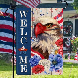 Independence Day Garden Flag | Patriotic Welcome Flag,Patriotic Eagle Flags Double Sided 4th Of July Flags for Yard Decoration 12x18 Inch