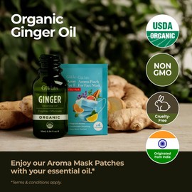 Gya Labs Organic Ginger Essential Oil - 0.34 Fl Oz - for Skin, Hair, Diffuser, Aromatherapy, DIY Candle Making Scents