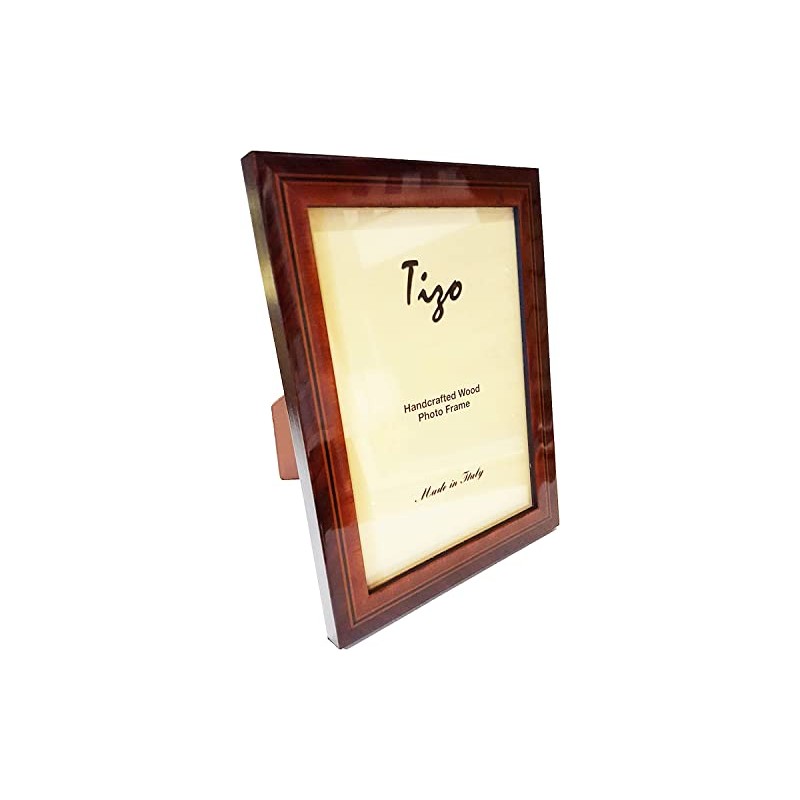 Tizo 5" X 7" Brown Wooden Frame with Inlaid Border,