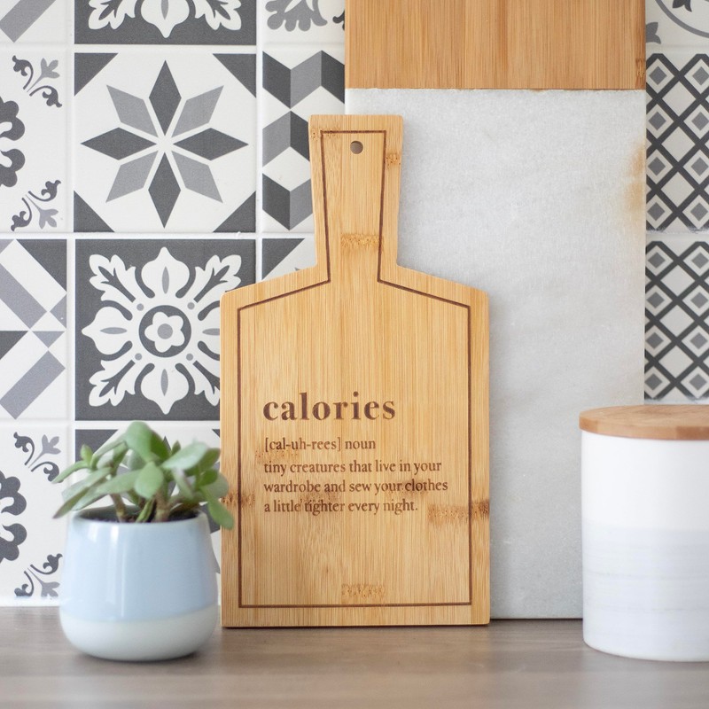 Eco-Friendly Bamboo Serving Board | Fun Calories Spin | Food