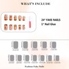 IMRAIN Press on Nails Short Square Fake Nails with Orange