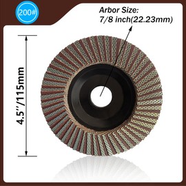 115mm/4.5 Inch Electroplated Flap Disc 1-Piece Set (60/120/200 Grit) – Heavy Duty Grinding Wheel for Metal, Wood, Ceramic – Angle Grinder Compatible (200 Grit)