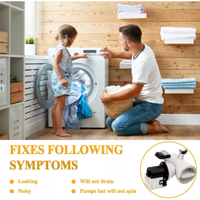 Whirlpool Washer Drain Pump Assembly Replaces For Whirlpool Duet WFW9050XW00
