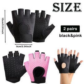 YcsRnn Weight Lifting Gloves for Women Gym Gloves Women Ideal for Cycling Strength Training and Fitness Activities (Pink and Black)