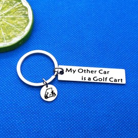 Golf Cart Keychain Funny Golfer Gifts Golf Keyring Golf Lover Gift Keychain My Other Car is A Golf Cart Golf Gift Keyring Golfer Jewelry Gifts for Dad Grandpa Husband Boyfriend Golf Players