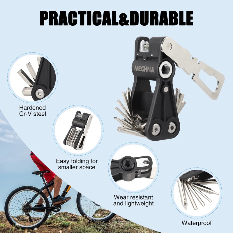 ZUKKA Foldable Bicycle Multifunctional Tool, 18 in 1 Bicycle Repair